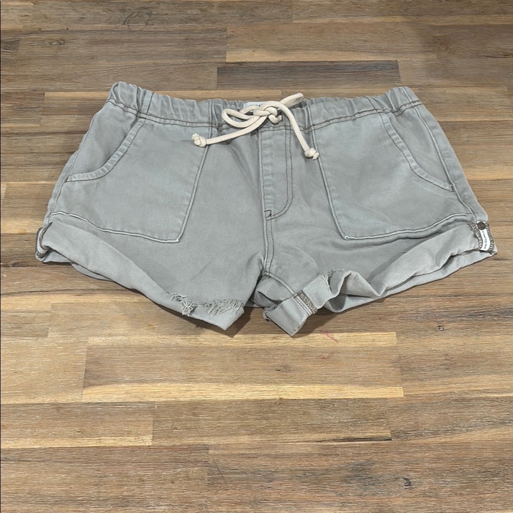 One Teaspoon High Waist Grey Denim-Style Shorts